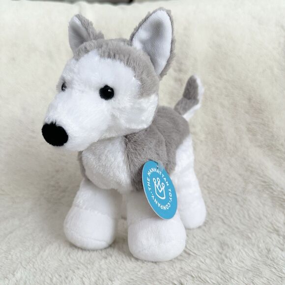 Manhattan Toy Co Woolies Husky Puppy 8” Beanbag Feet Plush Toy - Picture 1 of 5